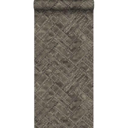 Origin Wallcoverings behangpapier metalen platen bruin - 53 cm x 10,05 m - 337244