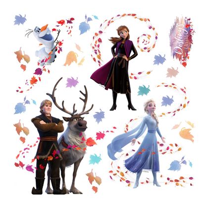 Disney sticker mural La Reine des neiges bleu, marron et violet - 30 x 30 cm - 600234