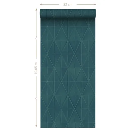 Origin Wallcoverings eco-texture vliesbehangpapier origami motief donkerblauw 8
