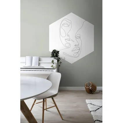 ESTAhome sticker mural visages Line Art noir et blanc - 140 x 161 cm - 159025 3