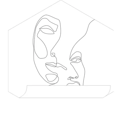 ESTAhome sticker mural visages Line Art noir et blanc - 70 x 81 cm - 159001 6