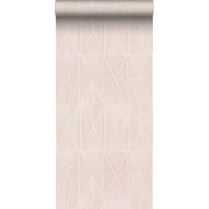 Origin Wallcoverings eco-texture vliesbehangpapier origami motief zacht roze