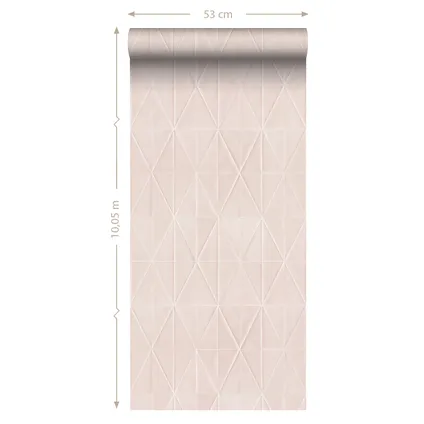Origin Wallcoverings eco-texture vliesbehangpapier origami motief zacht roze 8