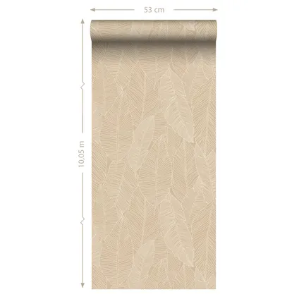 ESTAhome behangpapier getekende bladeren beige - 0.53 x 10.05 m - 139564 7