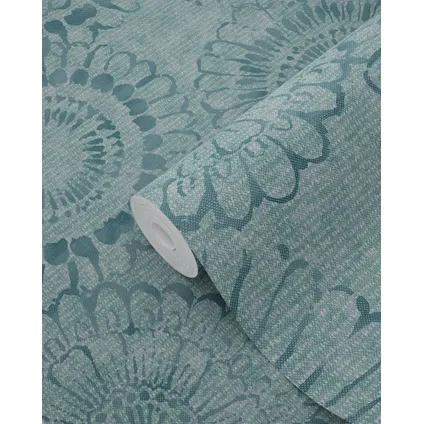 ESTAhome behangpapier bloemen aqua groen - 53 cm x 10,05 m - 148325 6