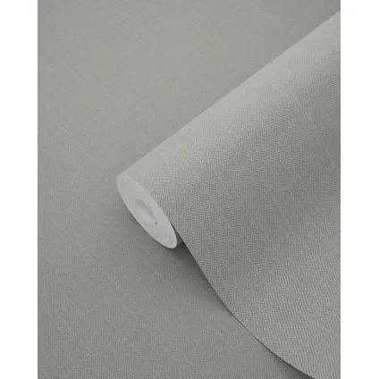 ESTAhome behangpapier effen denim jeans structuur groen grijs - 0,53 x 10,05 m 5