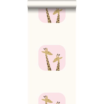 ESTAhome behangpapier giraffen zacht roze - 53 cm x 10,05 m - 115834