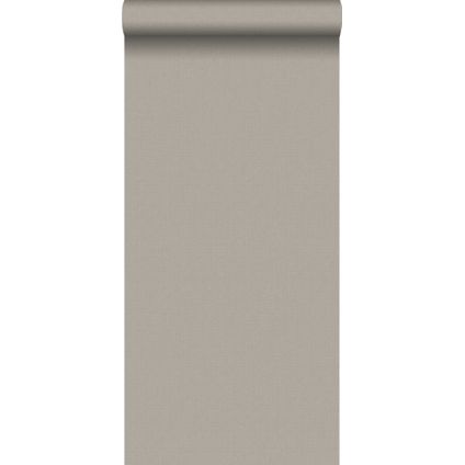 ESTAhome papier peint uni mat avec texture de lin taupe - 53 cm x 10,05 m - 127645