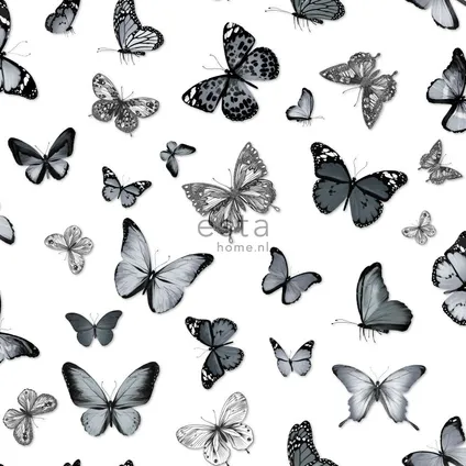 ESTAhome behangpapier vlinders zwart en wit - 53 cm x 10,05 m - 138512 10