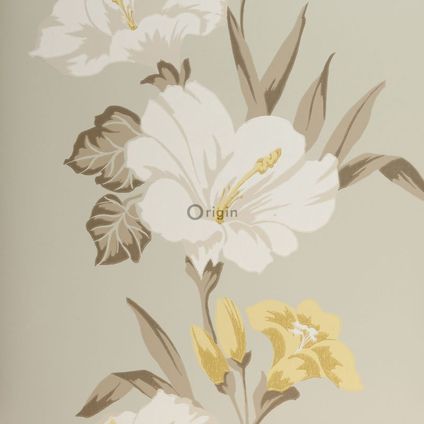 Origin Wallcoverings behangpapier hibiscus motief ijsblauw - 52 cm x 10,05 m - 307139