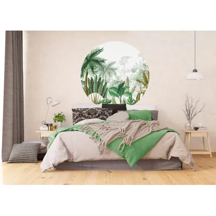 Sanders & Sanders papier peint panoramique rond adhésif feuilles tropicales vert jungle - Ø 140 cm 2