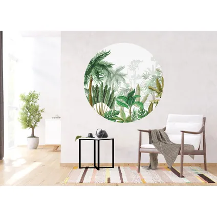 Sanders & Sanders papier peint panoramique rond adhésif feuilles tropicales vert jungle - Ø 140 cm 5