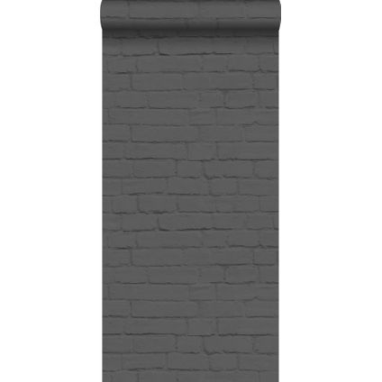 ESTAhome behangpapier bakstenen zwart - 53 cm x 10,05 m - 138535