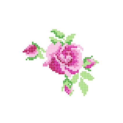 ESTAhome fotobehang crochet rose roze en groen - 158108