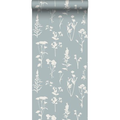 ESTAhome behang veldbloemen lichtblauw - 0,53 x 10,05 m - 139394