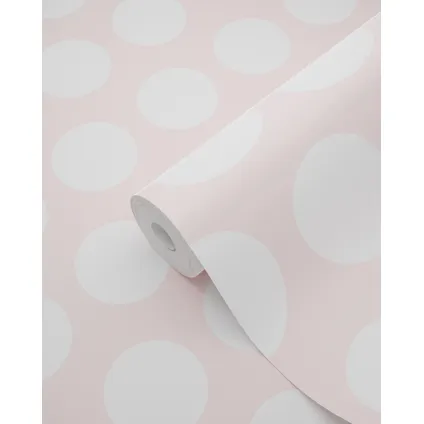 ESTAhome behang stippen wit en licht roze - 53 cm x 10,05 m - 128859 5