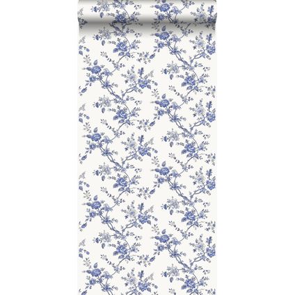 Origin Wallcoverings papier peint fleurs bleu indigo - 53 cm x 10,05 m - 326133