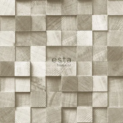 ESTAhome behangpapier 3D-houtmotief beige - 53 cm x 10,05 m - 138524 8