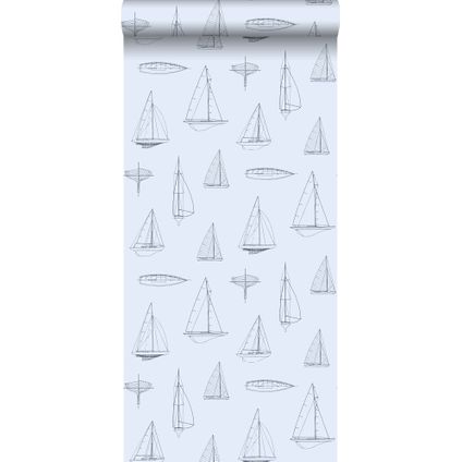 ESTAhome behangpapier boten lichtblauw - 53 cm x 10,05 m - 136431