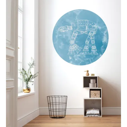 Komar papier peint panoramique rond adhésif Star Wars AT-AT bleu - Ø 128 cm - 610394 2