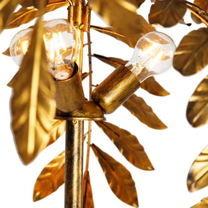 QAZQA Vintage vloerlamp antiek goud 65 cm 4-lichts - Linden 7