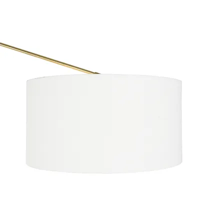 QAZQA Moderne vloerlamp goud met kap wit 50 cm verstelbaar - Editor 2