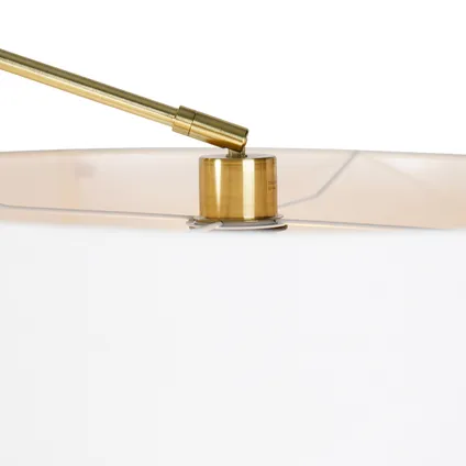 QAZQA Moderne vloerlamp goud met kap wit 50 cm verstelbaar - Editor 3