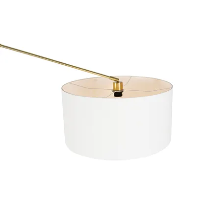 QAZQA Moderne vloerlamp goud met kap wit 50 cm verstelbaar - Editor 6