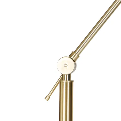 QAZQA Moderne vloerlamp goud met kap wit 50 cm verstelbaar - Editor 7