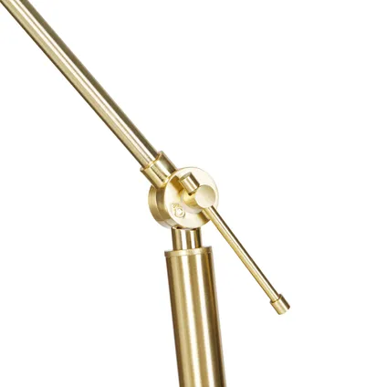 QAZQA Moderne vloerlamp goud met kap wit 50 cm verstelbaar - Editor 8