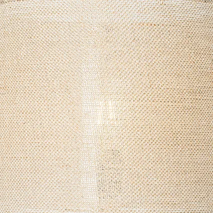 QAZQA Landelijke vloerlamp hout met linnen kap naturel 32 cm - Mels 3
