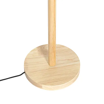 QAZQA Landelijke vloerlamp hout met linnen kap naturel 32 cm - Mels 10