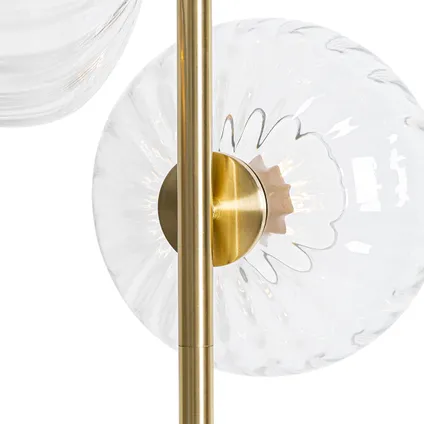 QAZQA Art Deco vloerlamp goud met glas 3-lichts - Ayesha 2
