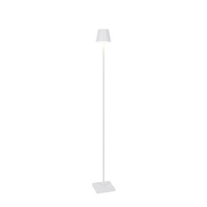 QAZQA Buiten vloerlamp wit incl. LED met touch dimmer oplaadbaar - Jackson
