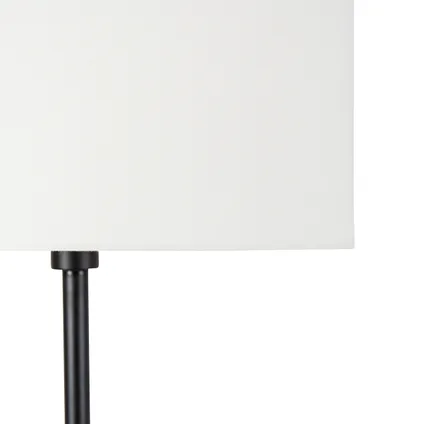 QAZQA Lampadaire noir avec abat-jour blanc 50 cm - Simplo 3