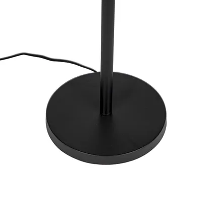 QAZQA Lampadaire noir avec abat-jour blanc 50 cm - Simplo 8