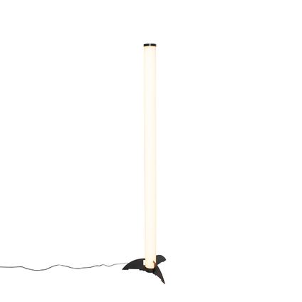 QAZQA Vloerlamp zwart dimbaar in kelvin met afstandsbediening - Bomba