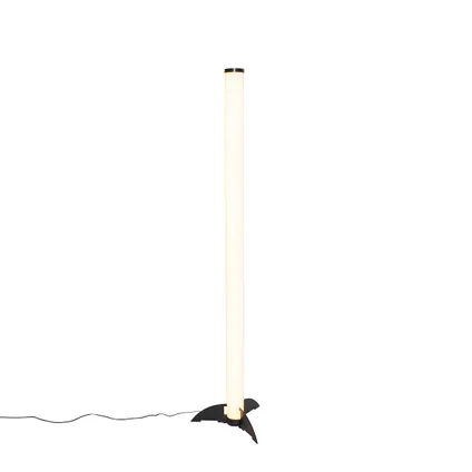 QAZQA Vloerlamp zwart dimbaar in kelvin met afstandsbediening - Bomba 2