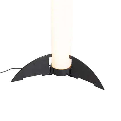QAZQA Vloerlamp zwart dimbaar in kelvin met afstandsbediening - Bomba 3