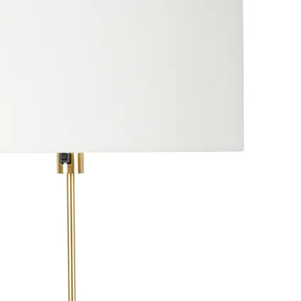 QAZQA Vloerlamp verstelbaar goud met kap wit 50 cm - Parte 3