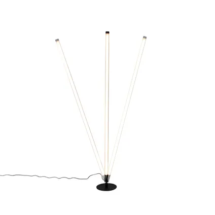 QAZQA Vloerlamp zwart incl. LED met touch dimmer 3-staps dimbaar - Line-up 5