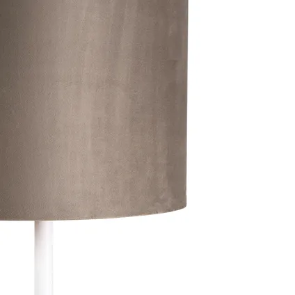 QAZQA Voerlamp wit met taupe kap en gouden binnenkant 40 cm - Simplo 3