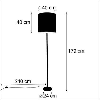 QAZQA Voerlamp wit met taupe kap en gouden binnenkant 40 cm - Simplo 4