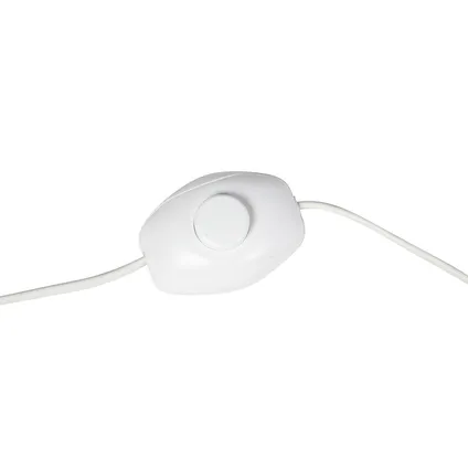 QAZQA Voerlamp wit met taupe kap en gouden binnenkant 40 cm - Simplo 8