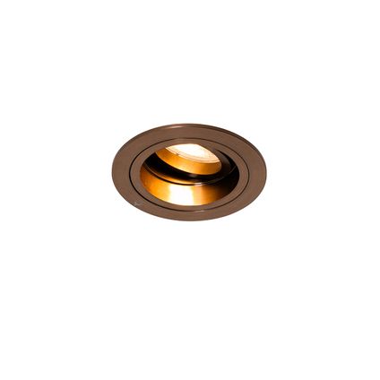 QAZQA Spot encastrable bronze foncé rond orientable et inclinable - Chuck