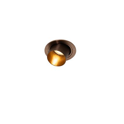 QAZQA Spot encastrable moderne bronze foncé rond inclinable - Installa