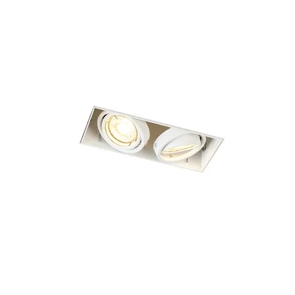 QAZQA Inbouwspot wit GU10 draai- en kantelbaar trimless 2-lichts - Oneon