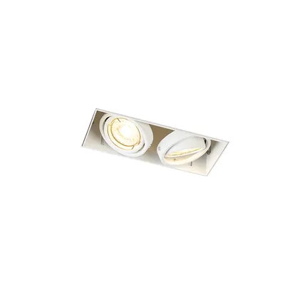 QAZQA Set van 3 inbouwspots wit GU10 kantelbaar trimless 2-lichts - Oneon 3