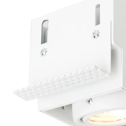 QAZQA Set van 3 inbouwspots wit GU10 kantelbaar trimless 2-lichts - Oneon 5