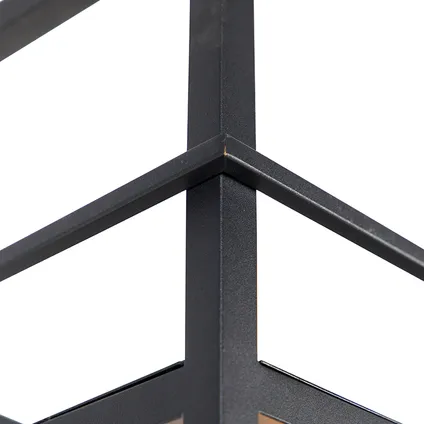 QAZQA Suspension industrielle noire avec support grand 4 lumières - Cage Rack 5